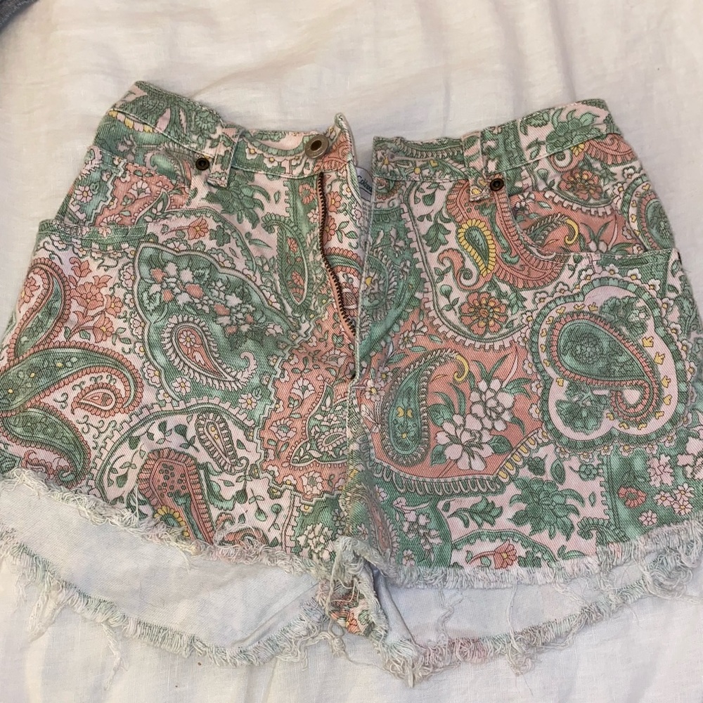 Vintage Paisley High Waisted Shorts